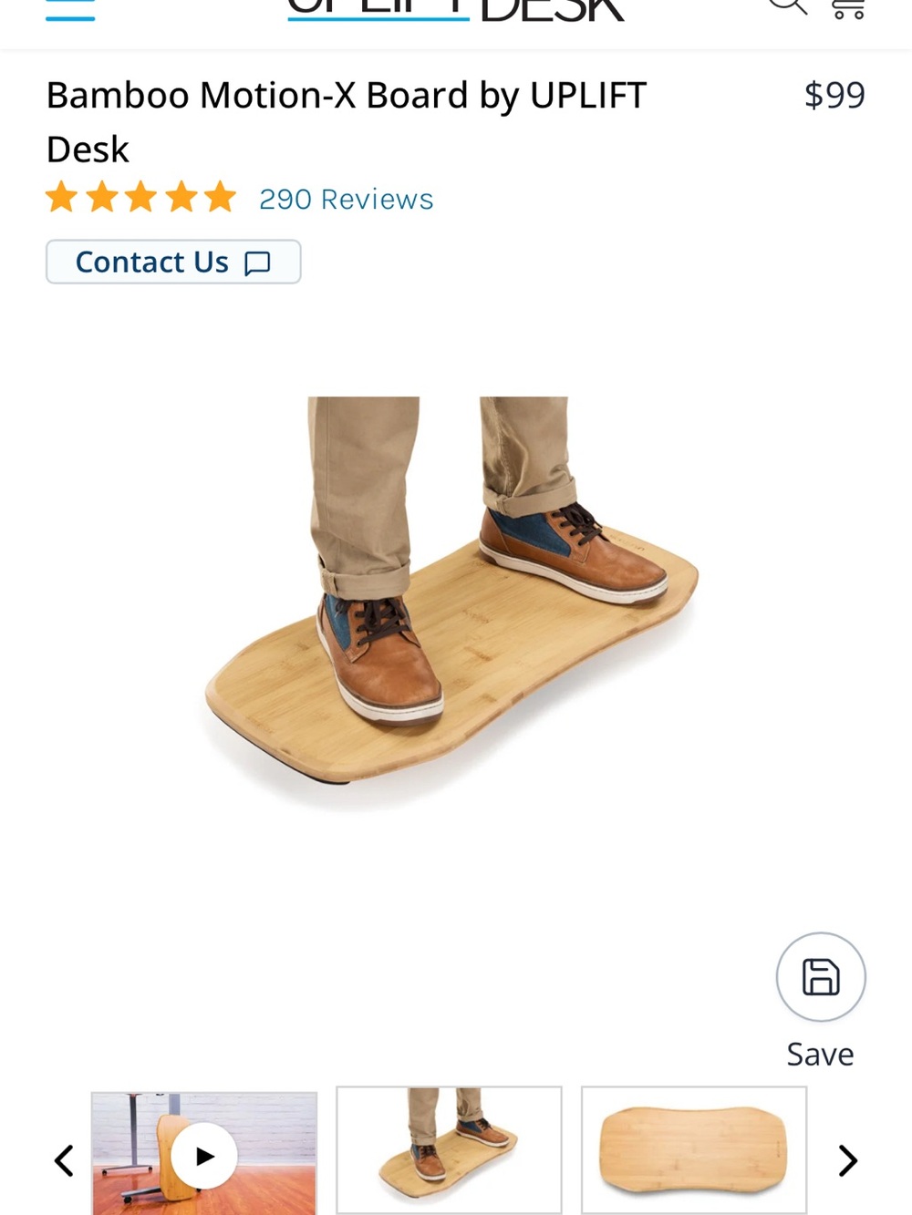 UPLIFT Bamboo Rocker-X Motion Board - Picture 2 of 3